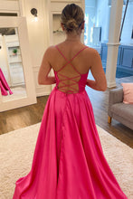 Load image into Gallery viewer, A-line Spaghetti Straps Corset Back Prom Dress