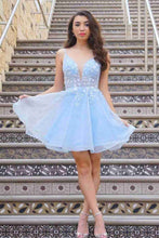 Load image into Gallery viewer, A Line Spaghetti Straps Homecoming Dress With Applique
