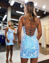 Load image into Gallery viewer, Bodycon Spaghetti Straps Party Dress With Aqqliques
