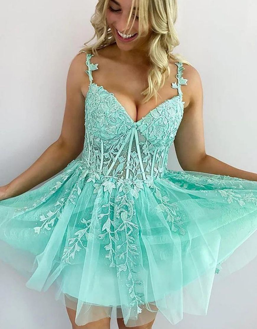 Cute A-Line Zipper Back Homecoming Dress With Appliques