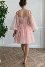 Load image into Gallery viewer, Cute A Line Off the Shoulder Pink Short Homecoming Dress