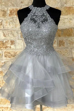 Load image into Gallery viewer, Gorgeous A-line Halter Homecoming Dress With Ruffle
