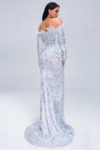 Load image into Gallery viewer, Mermaid Sweep Train Of The Shoulder Prom Dress With Sequins
