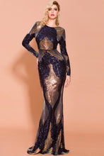 Load image into Gallery viewer, Mermaid Long Sleeves Prom Dress With Sequin Applique
