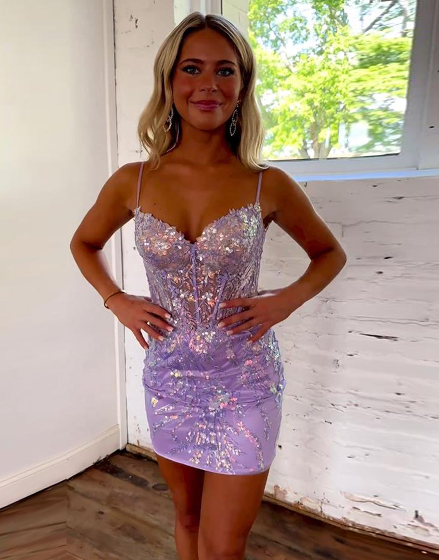 tight purple dress Off the Shoulder Sequin Short  Dressesforparty navy blue Purple tight dress hi-res stock