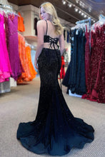 Load image into Gallery viewer, Mermaid Court Train Sequined Prom Dress With Split