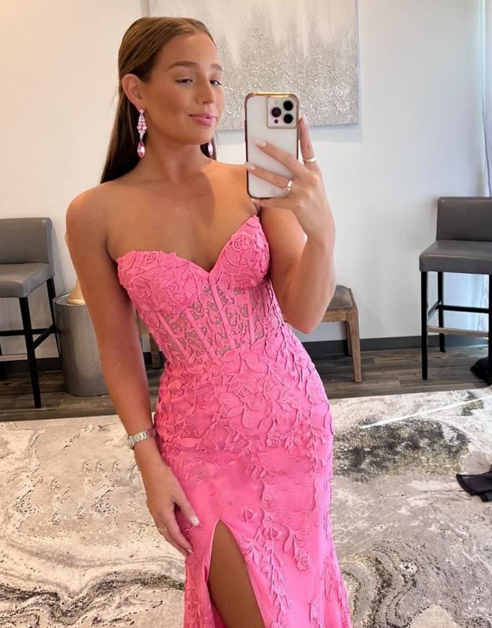 Luuvis Mermaid Sweetheart Prom Dress With Appliques | Lace Prom Party Dress