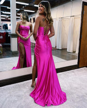 Load image into Gallery viewer, Sexy Mermaid Spaghetti Straps Prom Dress With Split
