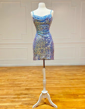 Load image into Gallery viewer, Sparkly Spaghetti Straps Sequin Homecoming Dress
