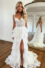 Load image into Gallery viewer, Sparkly Black Off The Shoulder Long Tiered Corset Prom Dress With Sequin
