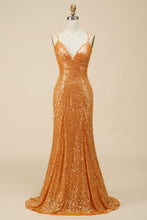 Load image into Gallery viewer, Gorgeous Mermaid V-Neck Sequin Long Prom Dress