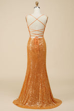 Load image into Gallery viewer, Gorgeous Mermaid V-Neck Sequin Long Prom Dress