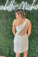 Load image into Gallery viewer, Bodycon One Shoulder Homecoming Dress With Sequins
