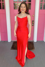 Load image into Gallery viewer, Mermaid Spaghetti Straps Prom Dress With Slit
